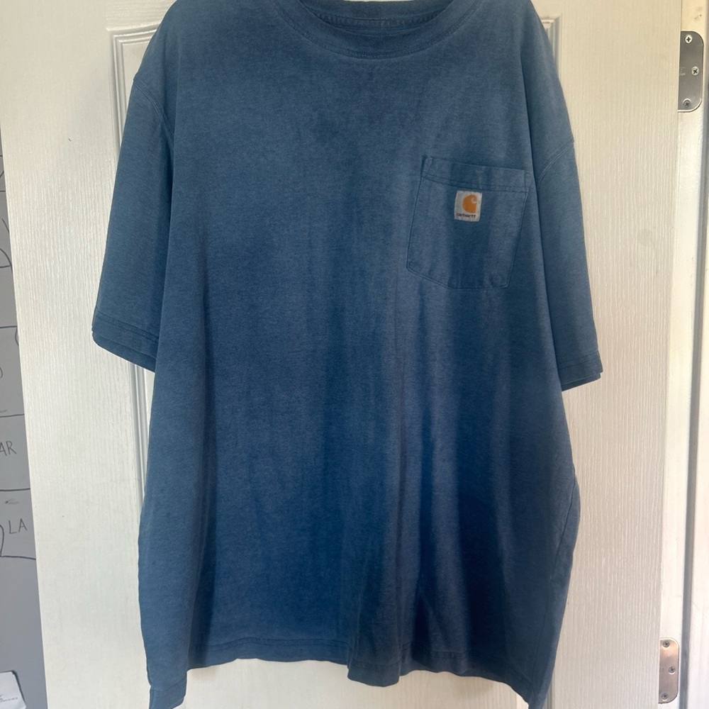 Carhartt Navy Blue Pocket Tee with Logo Patch